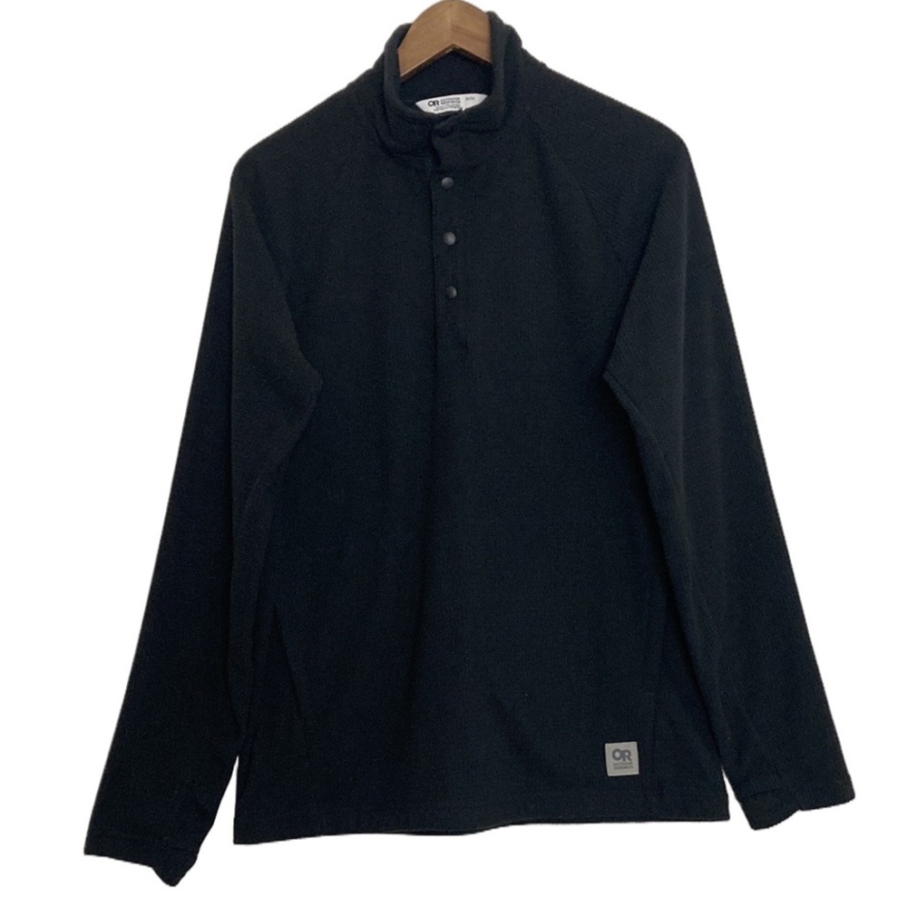Outdoor Research Trail Mix Snap Pullover Mens Medium Black Fleece Long Sleeve